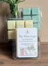 Packaged Rosemary and Sage soy wax melts with a label