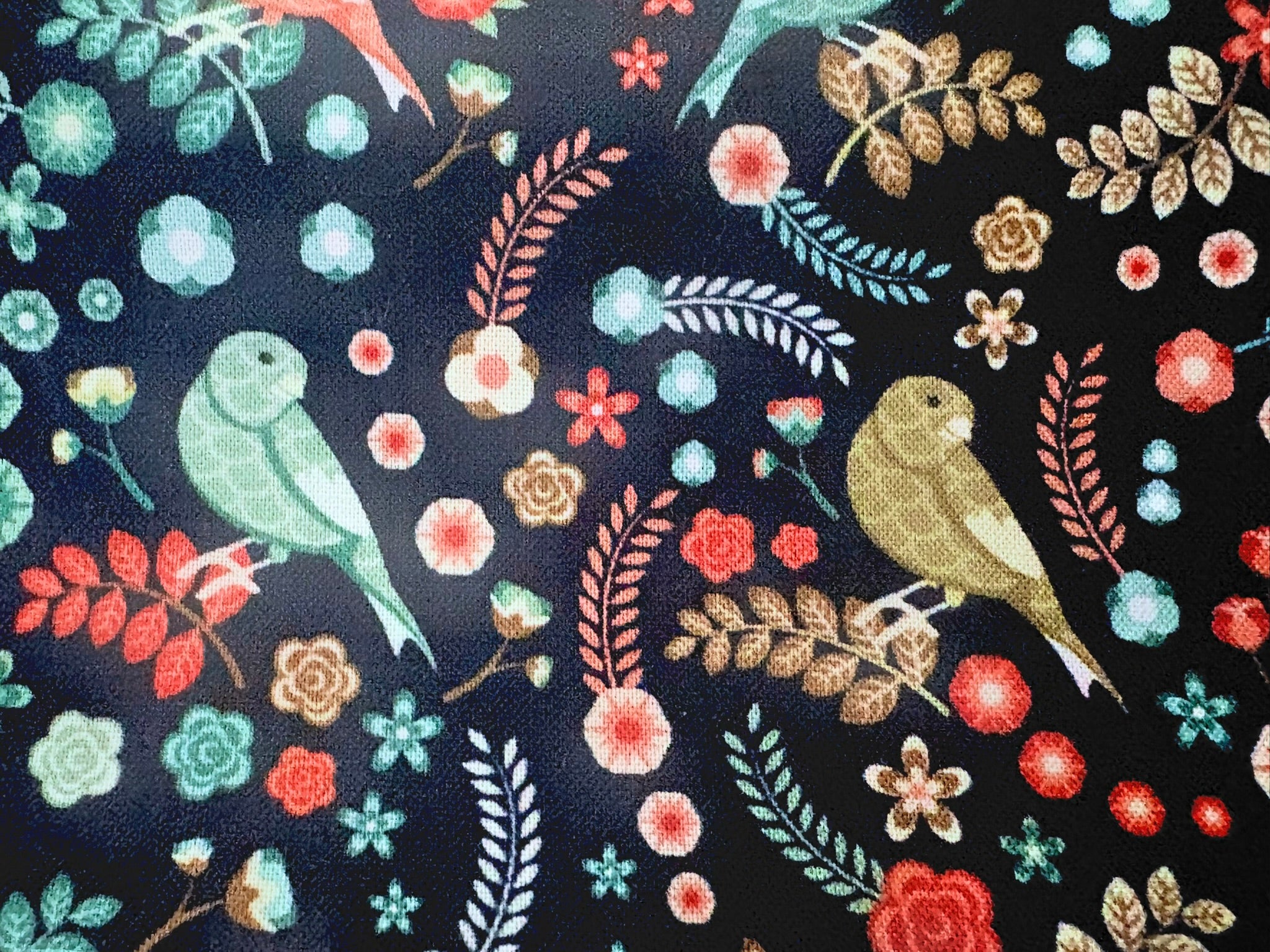 Aromatherapy Weighted Eye Mask - Dark Floral with Birds